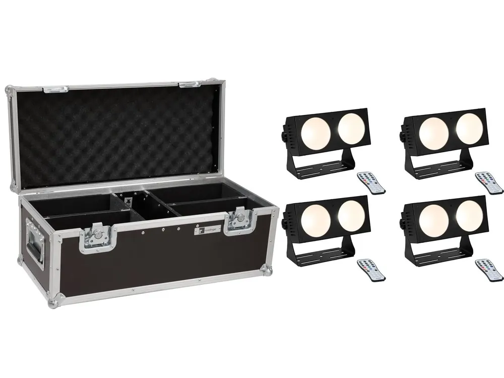 Preisreduziert EUROLITE Set 4x LED CBB-2 COB WW Leiste + Case