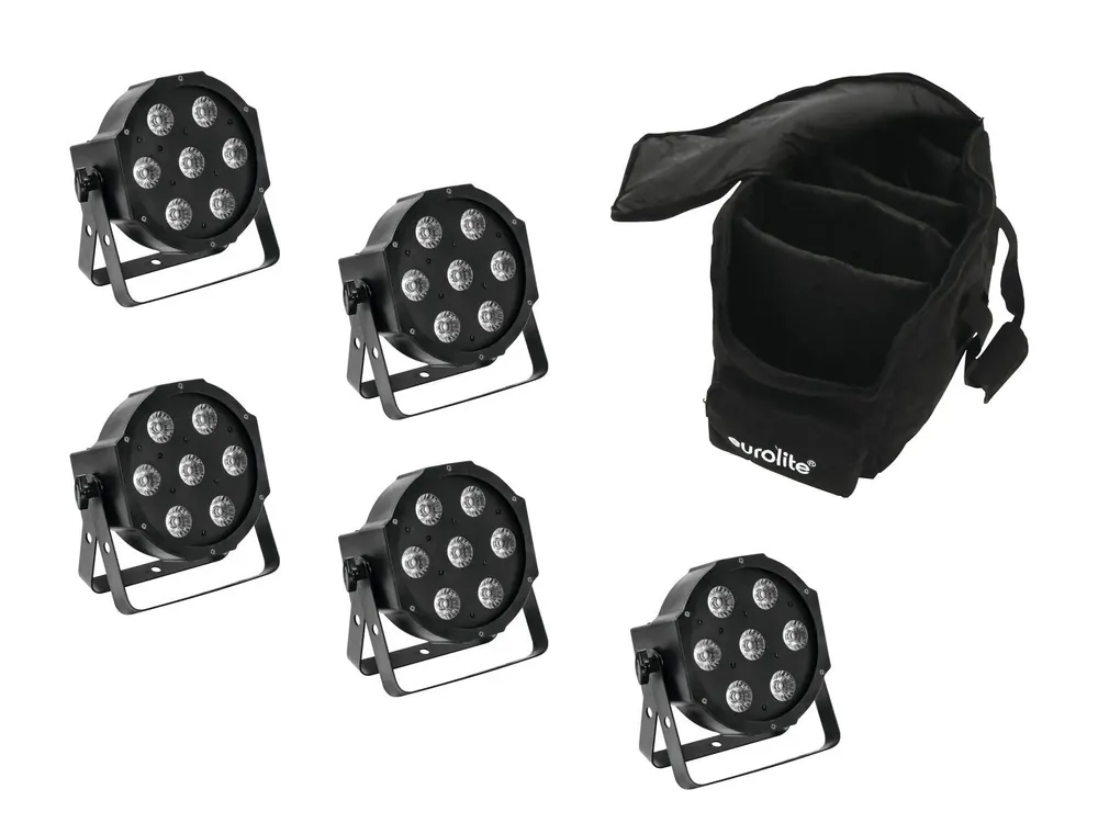 EUROLITE Set 5x LED SLS-7 HCL Spot + Soft Bag Aktuell