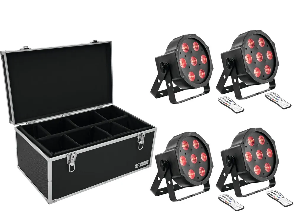 Must-Have EUROLITE Set 4x LED SLS-7 HCL Floor + Case TDV-1