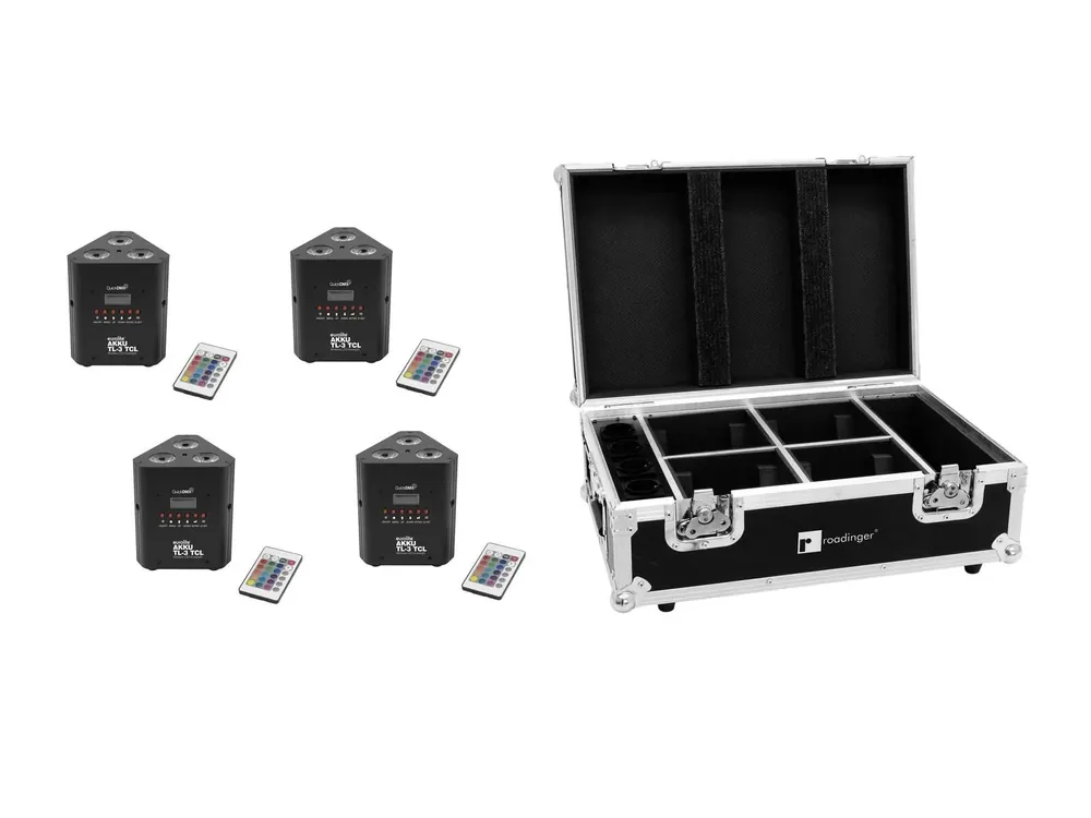 Neue Ware EUROLITE Set 4x AKKU TL-3 TCL QuickDMX + Case mit Ladefunktion