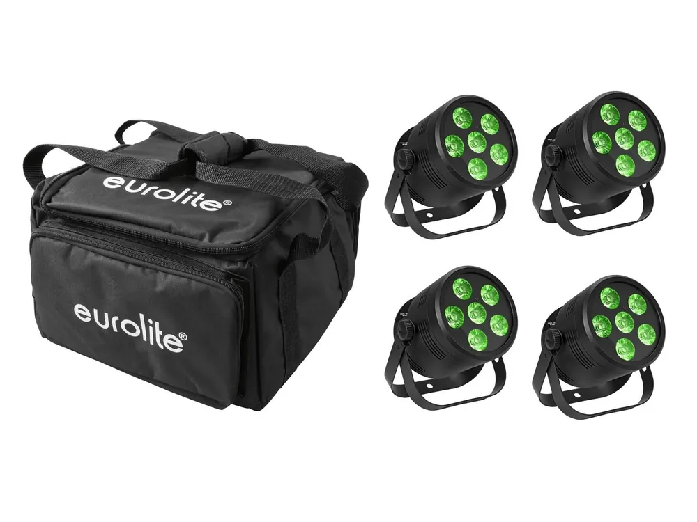 EUROLITE Set 4x LED Silent Par 6 QCL Floor sw + Soft-Bag Sale