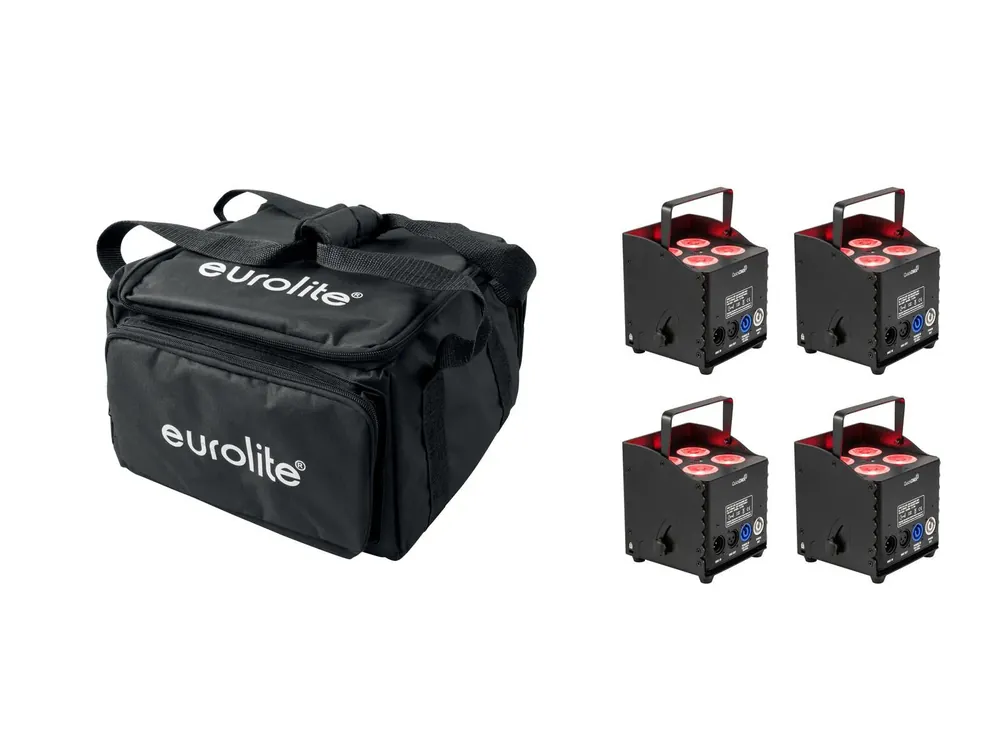 EUROLITE Set 4x AKKU UP-4 QCL Spot QuickDMX MK2 + Soft-Bag Sale