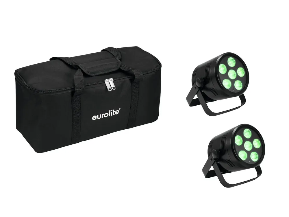 EUROLITE Set 2x AKKU PAR 6 QCL + Soft-Bag Meistverkauft