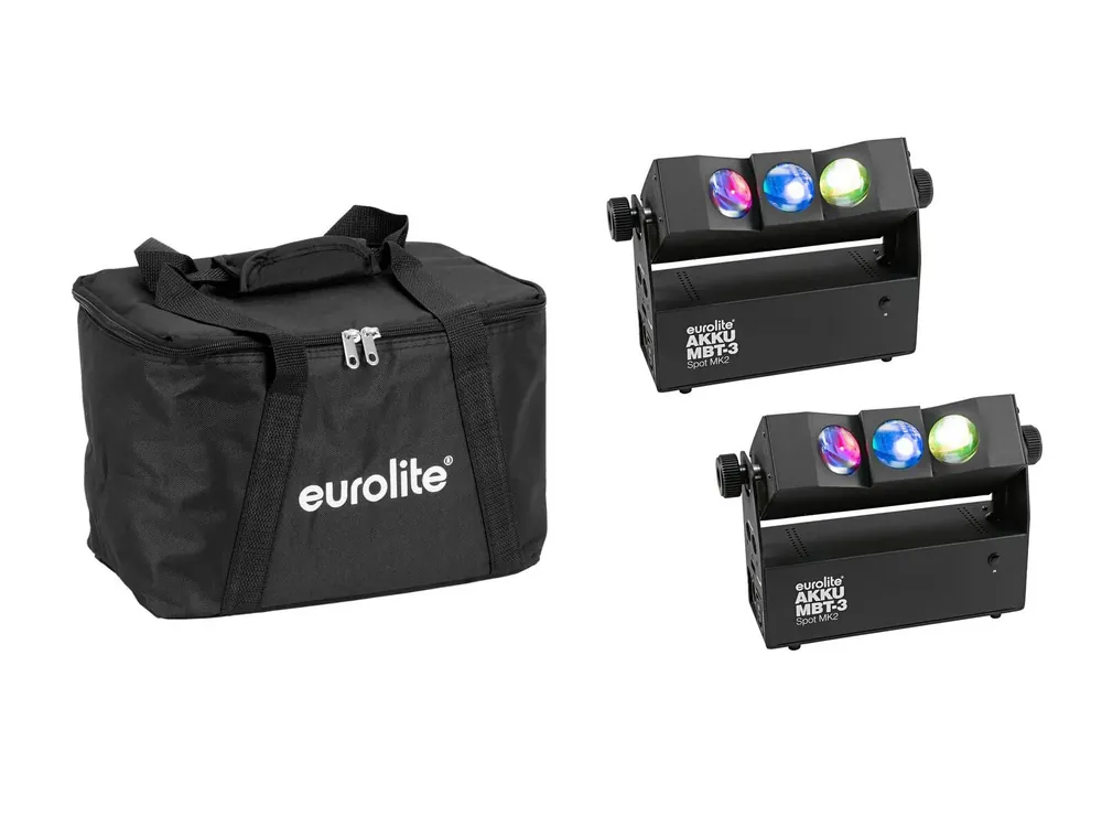 Mega-Angebot EUROLITE Set 2x AKKU MBT-3 Spot MK2 + Soft-Bag