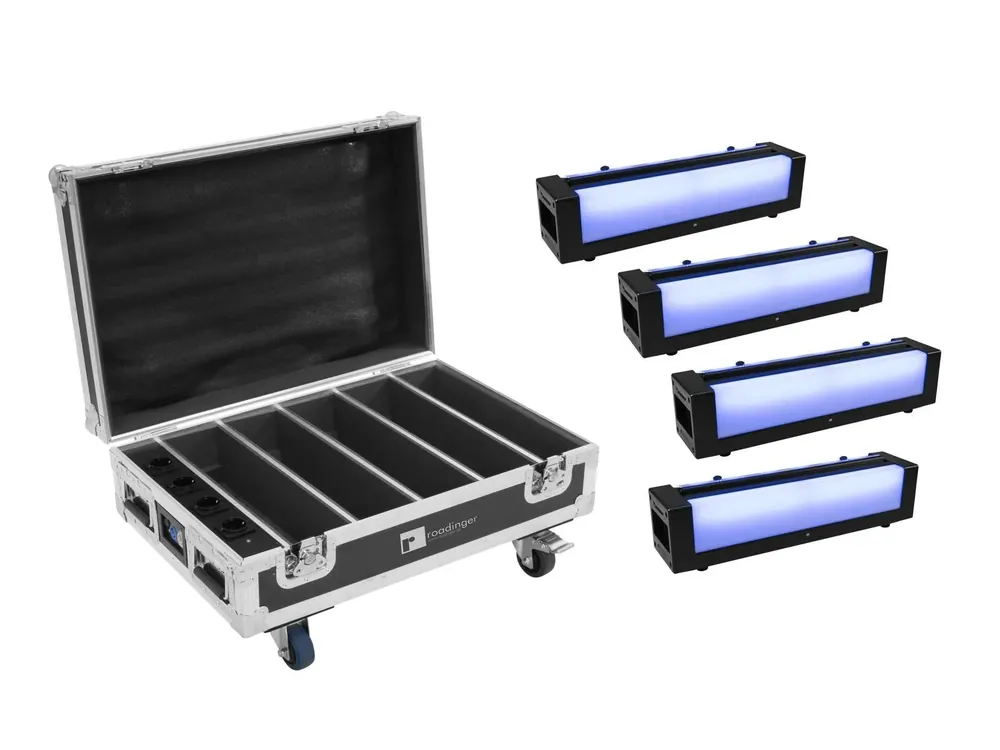 EUROLITE Set 4x AKKU Bar-6 Glow QCL + Case mit Ladefunktion Finale Aktion