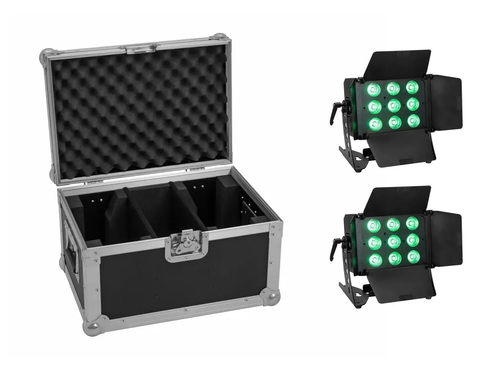 EUROLITE Set 2x LED CLS-9 QCL RGB/WW 9x7W + Case Versand Am Gleichen Tag