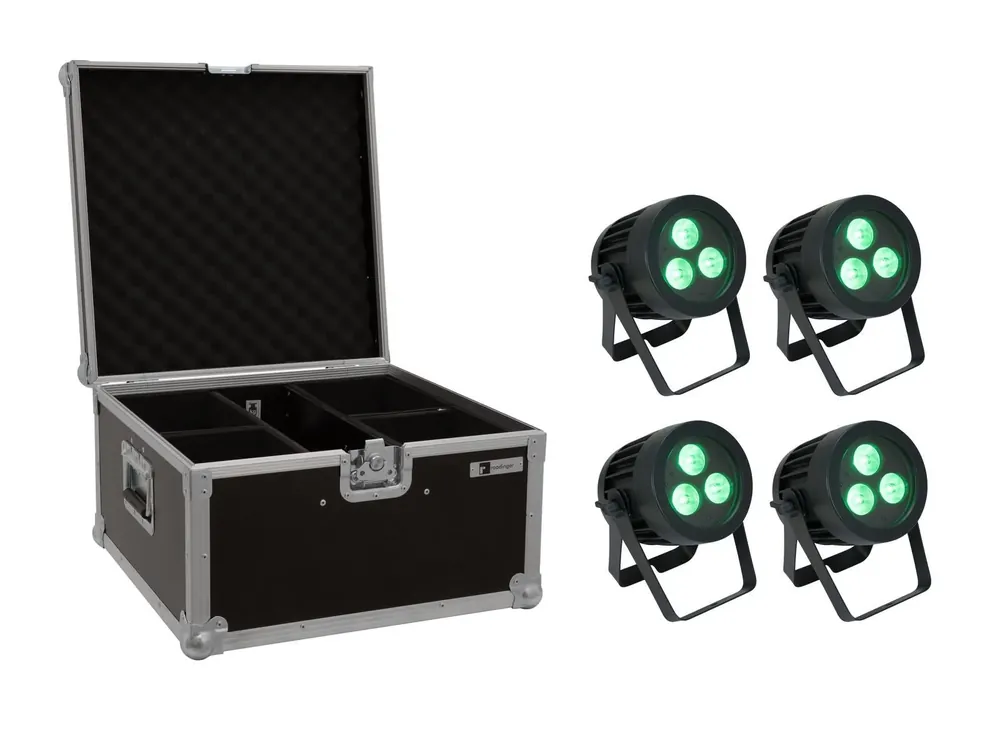 Sale EUROLITE Set 4x LED IP PAR 3x8W QCL Spot + Case
