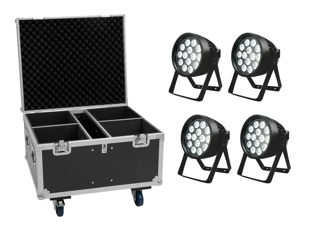 EUROLITE Set 4x LED IP PAR 14x8W QCL + Flightcase Bestseller