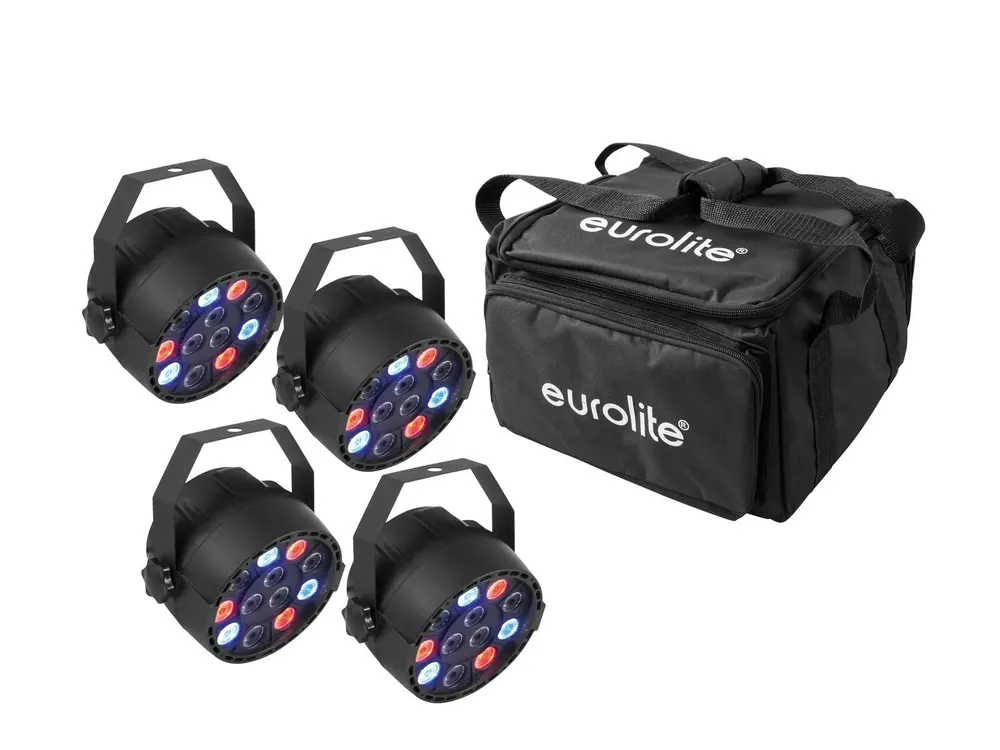 Abverkauf EUROLITE Set 4x LED PARty Spot + Soft-Bag