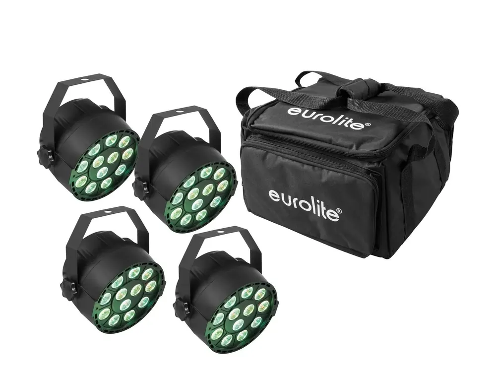 Finale Aktion EUROLITE Set 4x LED PARty TCL Spot + Soft-Bag