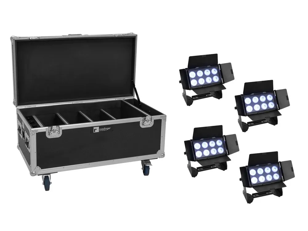 Online Kaufen EUROLITE Set 4x AKKU Multiflood IP 8x10W RGBW Wash CRMX + Case mit Ladefunktion
