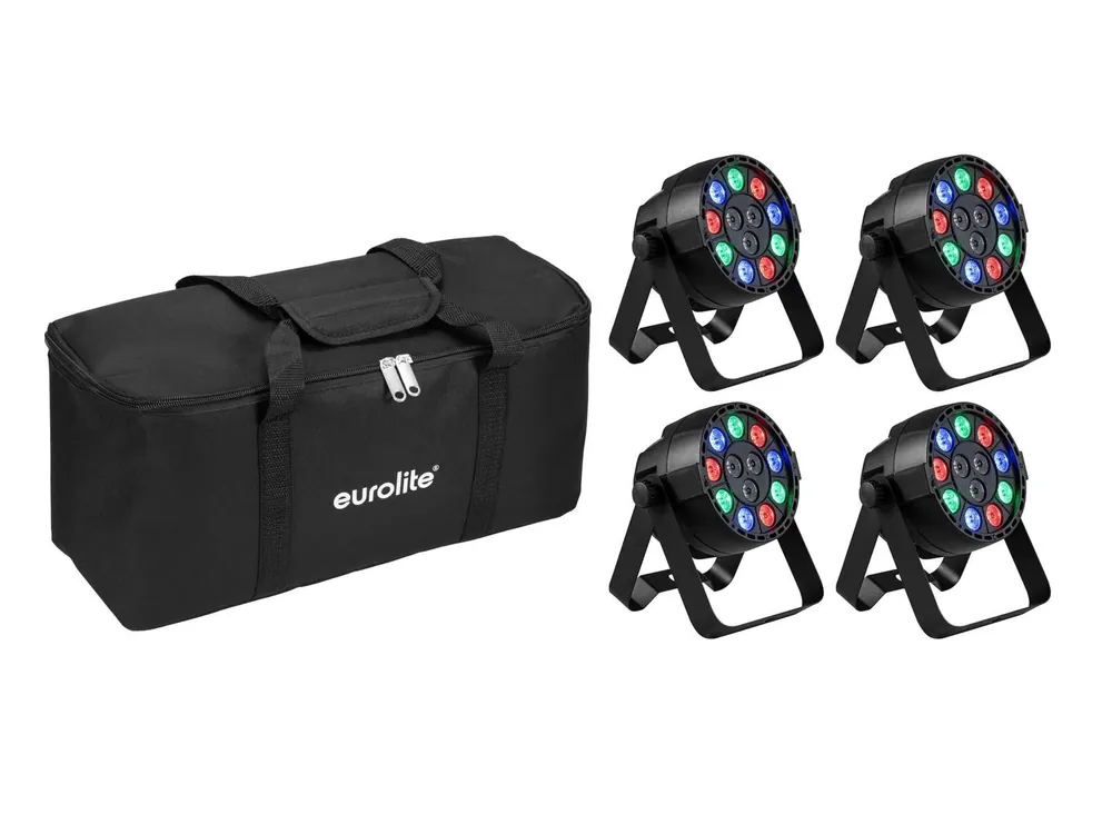 EUROLITE Set 4x AKKU Mini PARty RGBW Spot MK2 + Soft-Bag Preisknaller