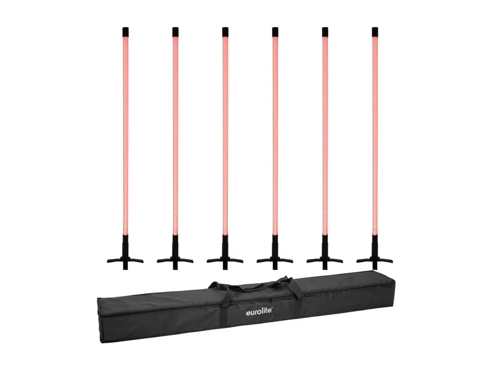 EUROLITE Set 6x LED Leuchtstab 134cm RGB + Soft-Bag Billig