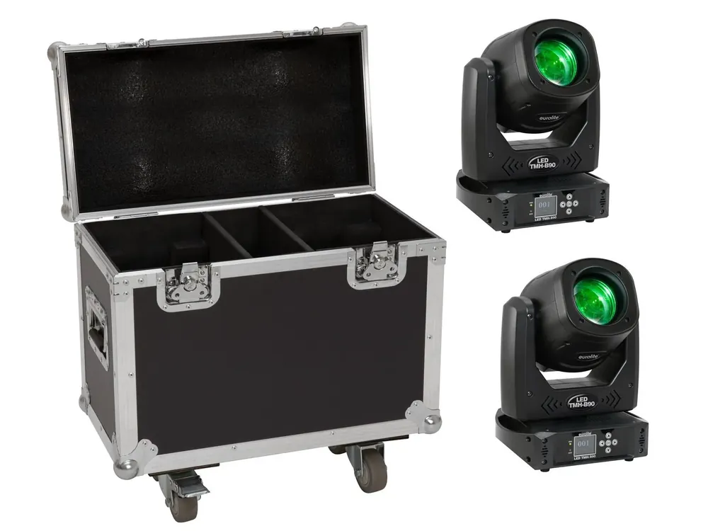 EUROLITE Set 2x LED TMH-B90 + Case mit Rollen Billig