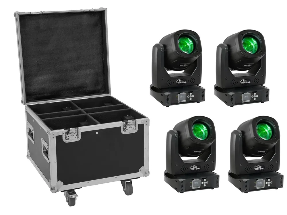 Direkt Vom Hersteller EUROLITE Set 4x LED TMH-B90 + Case mit Rollen