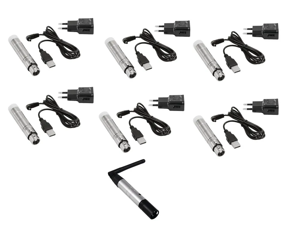 EUROLITE Set QuickDMX 1x Sender + 6x AKKU Empfänger Neu Im Sortiment