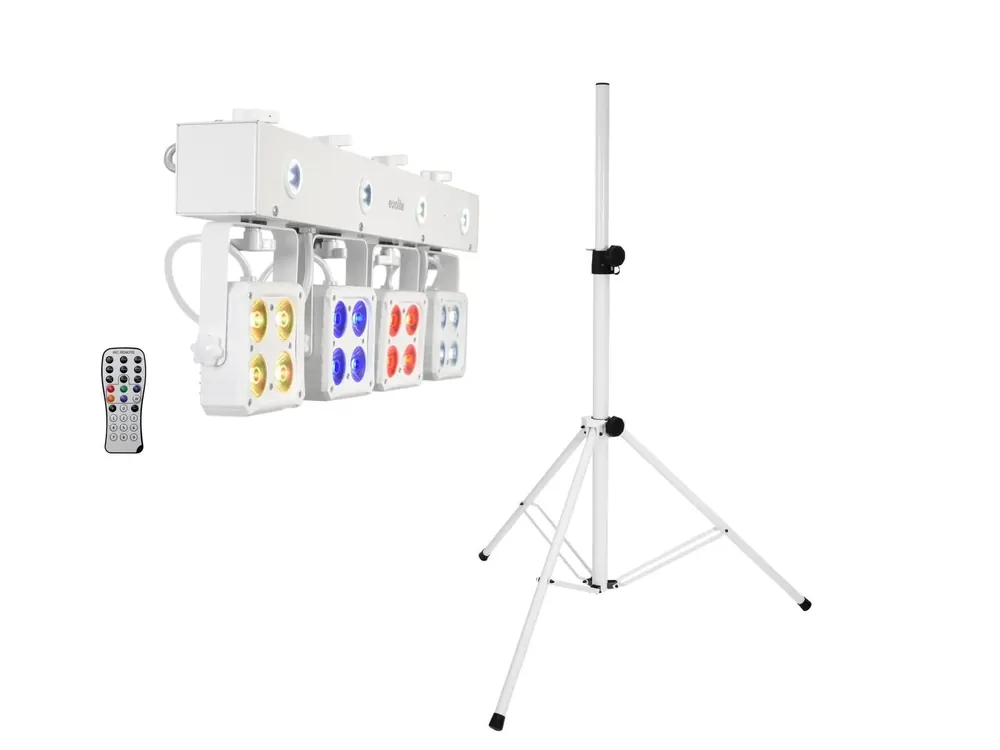 Versand Am Gleichen Tag EUROLITE Set LED KLS-180 weiß + BS-2 EU Boxenhochständer weiß