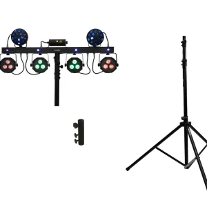 Zertifiziert EUROLITE Set LED KLS Laser Bar Next FX-Lichtset + M-4 Boxenhochständer