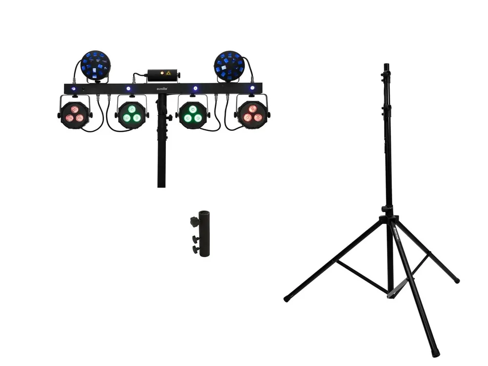 Zertifiziert EUROLITE Set LED KLS Laser Bar Next FX-Lichtset + M-4 Boxenhochständer