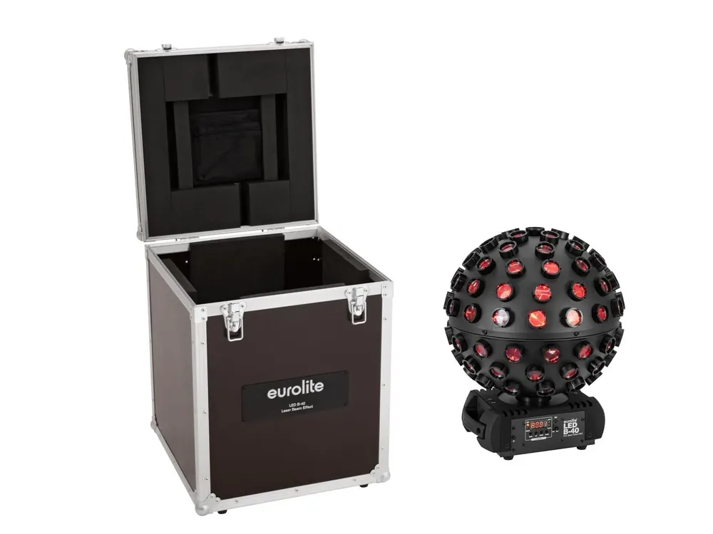 Neuheit EUROLITE Set LED B-40 HCL Strahleneffekt MK2 sw + Case