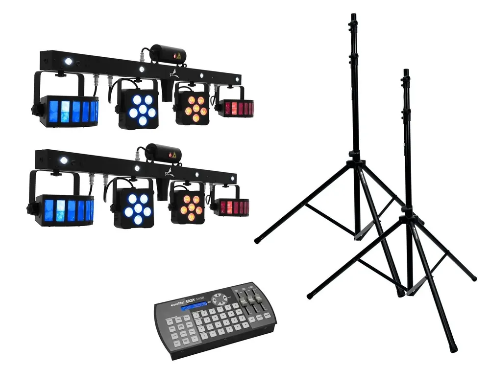 Expressversand EUROLITE Set 2x LED KLS Laser Bar PRO + Easy Show + 2x M-4 Boxenhochständer