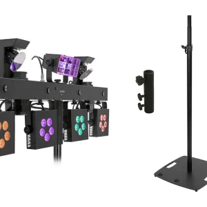 Versand Am Gleichen Tag EUROLITE Set LED KLS Scan Pro Next FX Kompakt-Lichtset + BPS-3 Boxenhochständer schwarz