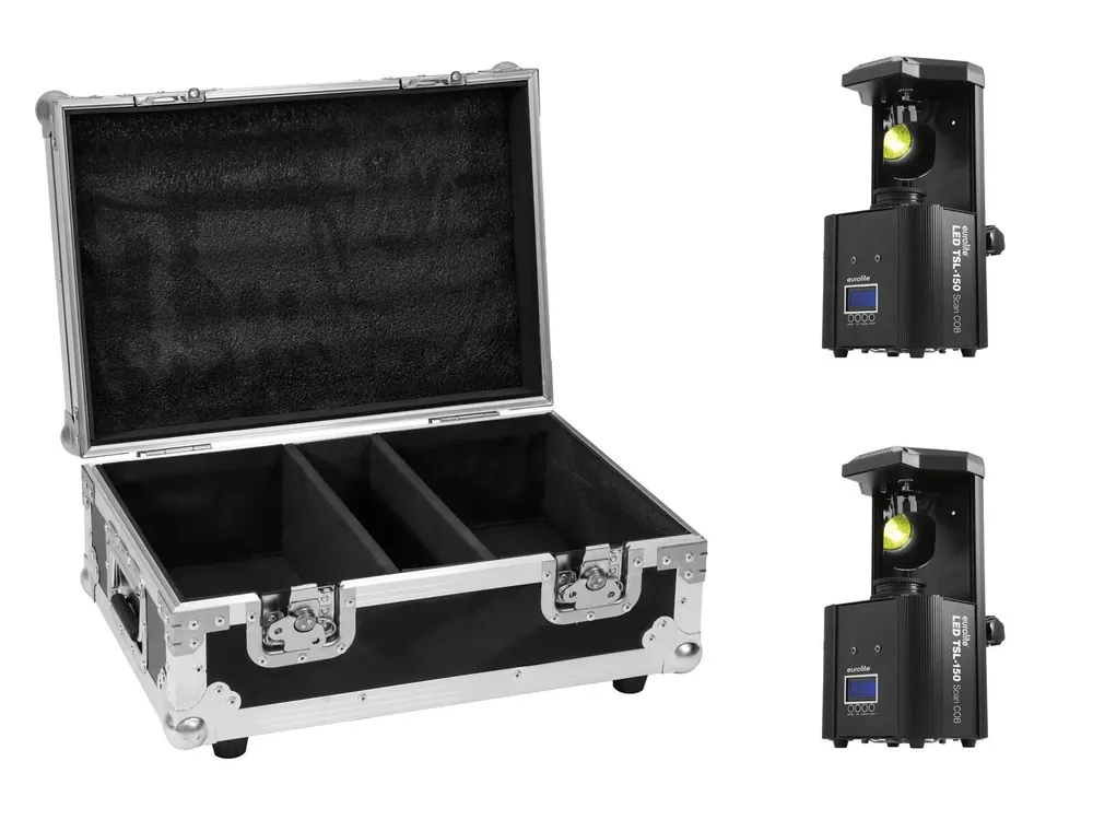 Wochenendangebot EUROLITE Set 2x LED TSL-150 Scan COB + Case