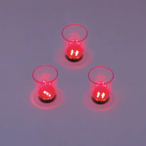EUROPALMS LED-Glas 2cl mit Würfelspiel, rot, 3x Kracherpreis