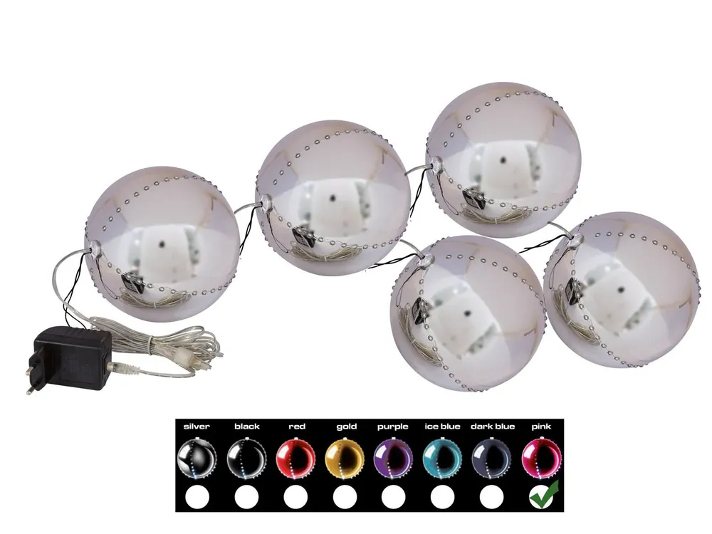 EUROPALMS LED Snowball 8cm, rosa 5x Bestseller