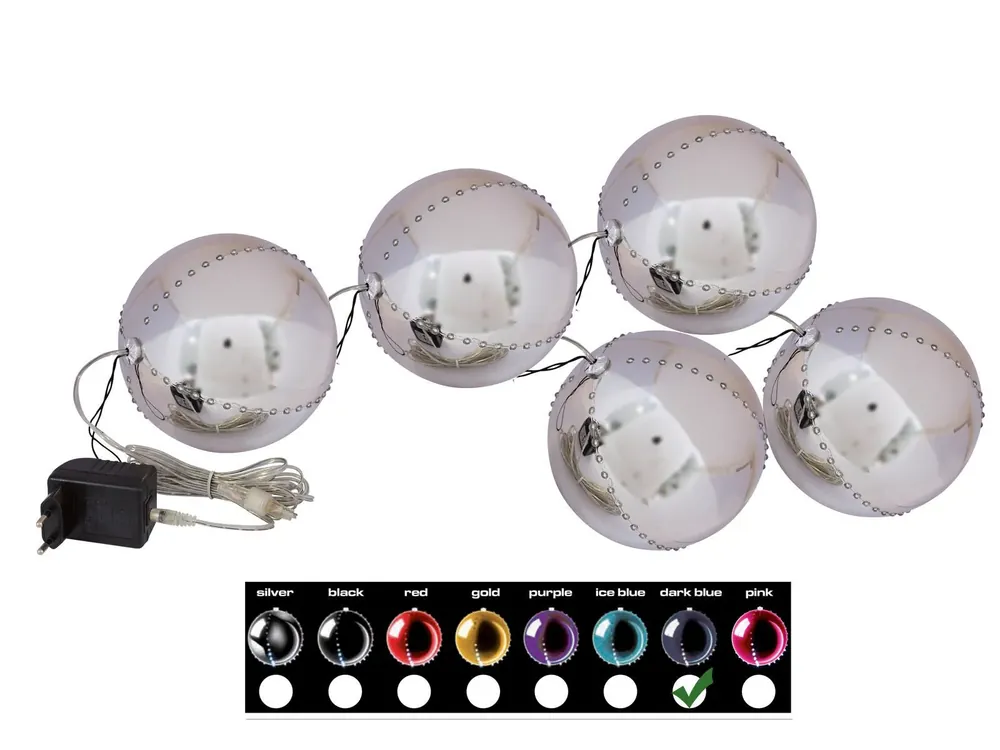 Finale Aktion EUROPALMS LED Snowball 8cm, dunkelblau 5x