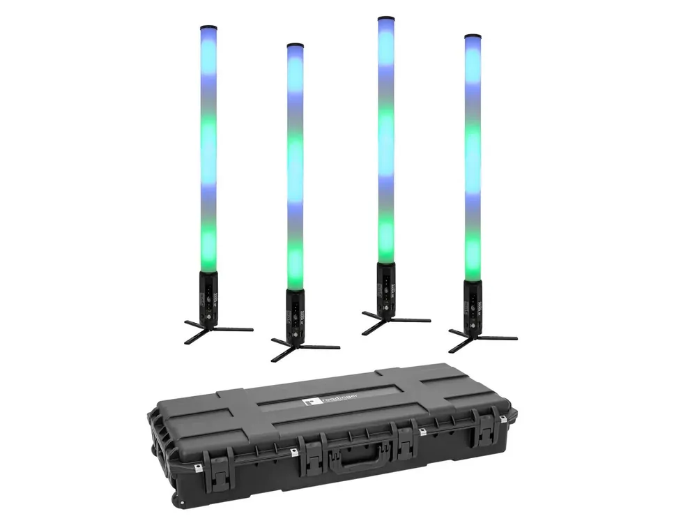 Top-Preis EUROLITE Set 4x AKKU IP Pixel Tube 360° PRO CRMX + Kunststoffcase