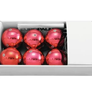 EUROPALMS LED Weihnachtskugel 6cm, rot 6x Markenprodukt