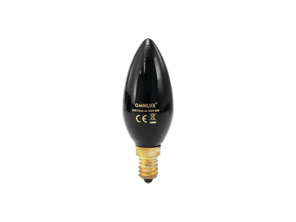Sonderaktion OMNILUX C35 230V/40W E-14 UV Kerzenlampe