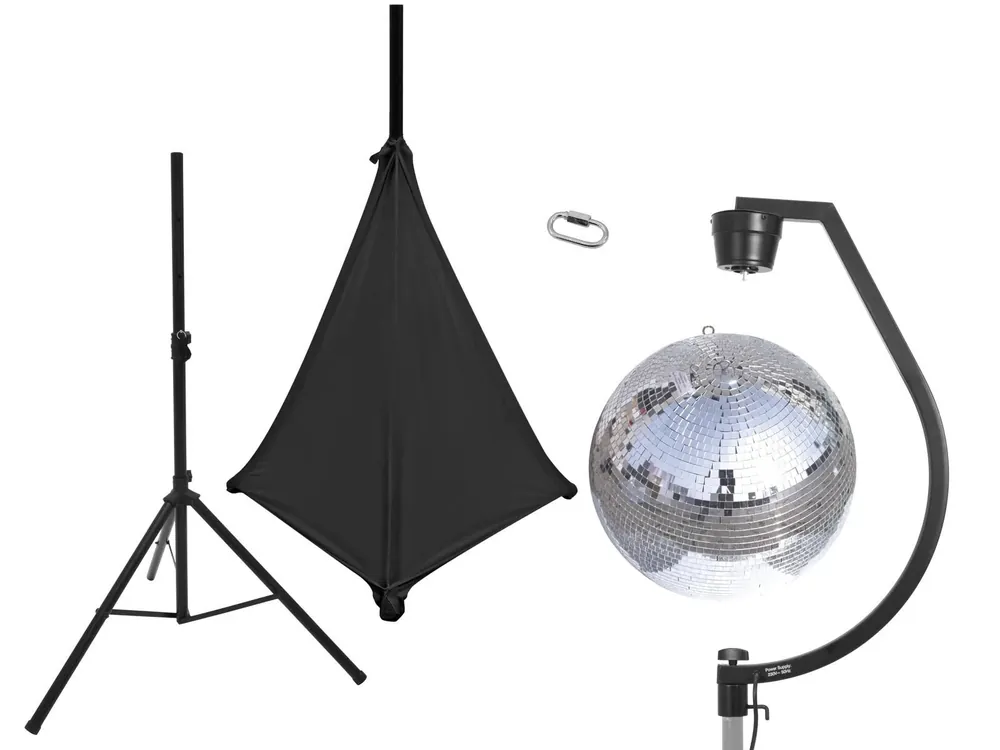 EUROLITE Set Spiegelkugel 50cm mit Stativ und Segel schwarz Beliebt