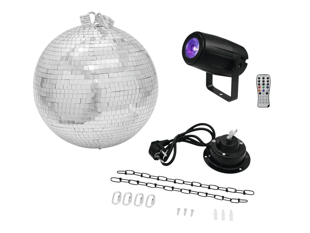 Neue Kollektion EUROLITE Set Spiegelkugel 30cm mit Motor + LED PST-5 QCL Spot sw