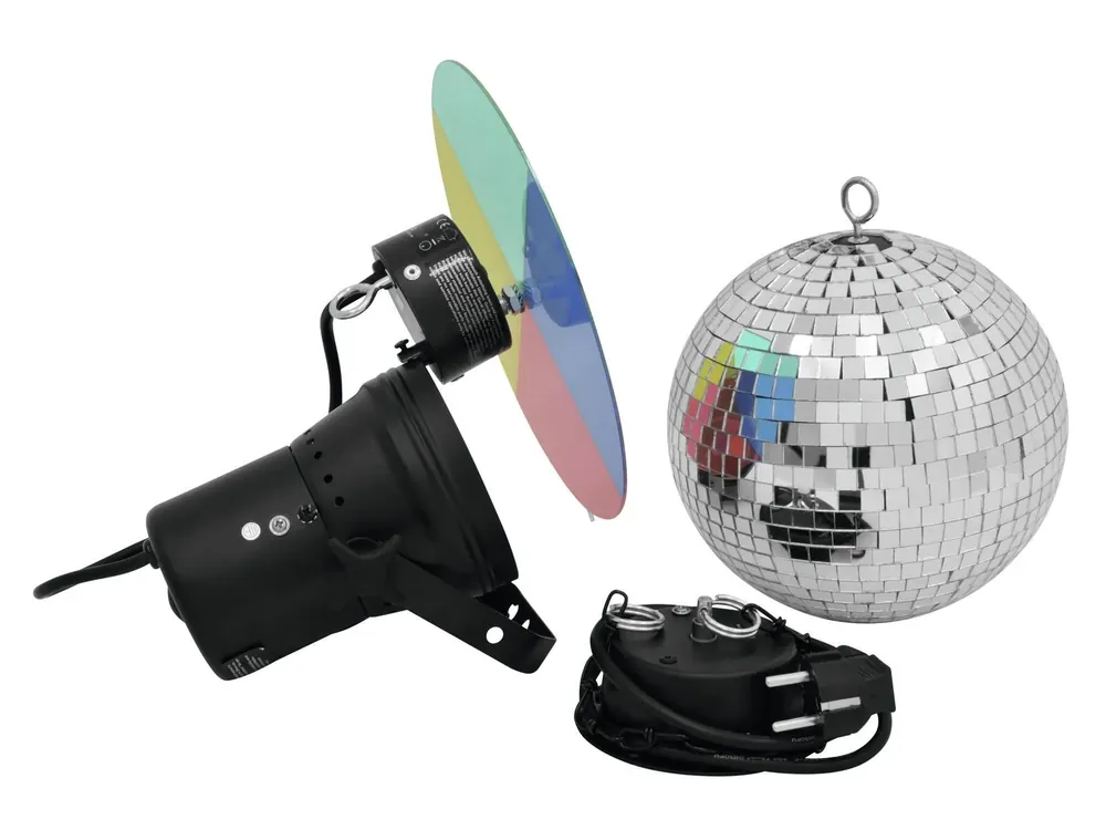 Markenware EUROLITE Spiegelkugelset 20cm mit Pinspot