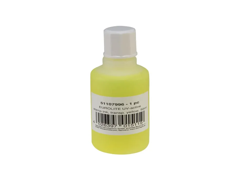 EUROLITE UV-aktive Stempelfarbe, transparent gelb, 50ml Beliebt