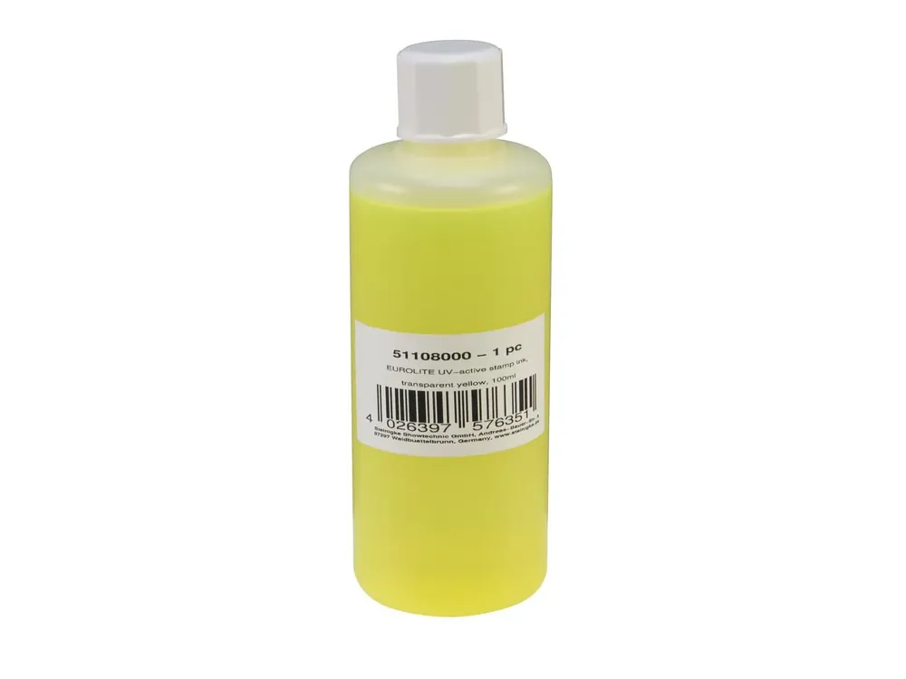 EUROLITE UV-aktive Stempelfarbe, transparent gelb, 100ml Mega-Angebot