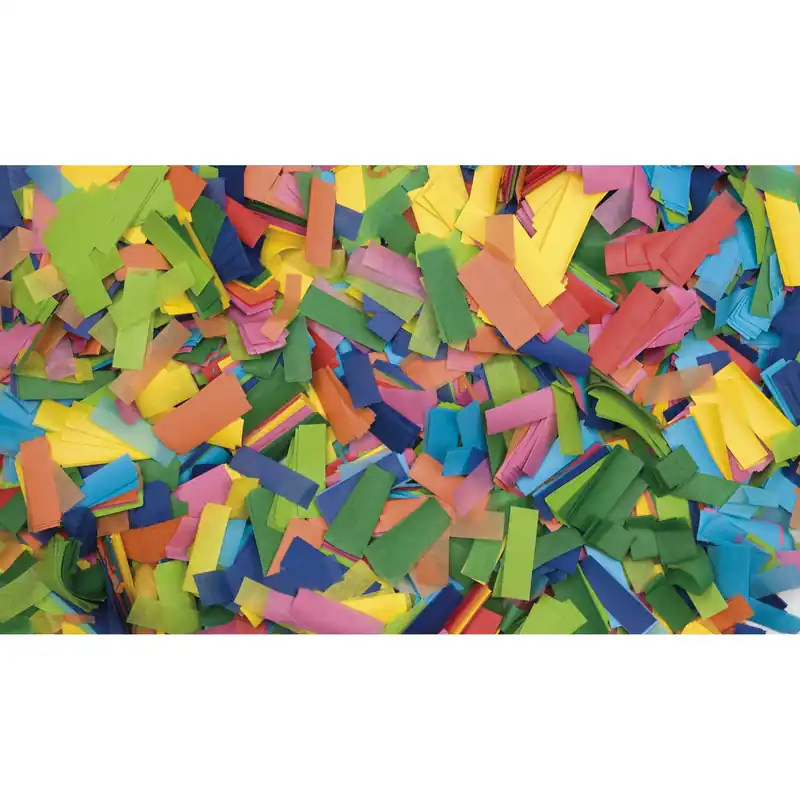 Garantierte Lieferung SHOWGEAR Konfetti - Rechteckig Mehrfarbig, 55 x 17 mm, 1 kg, feuerhemmend und biologisch abbaubar