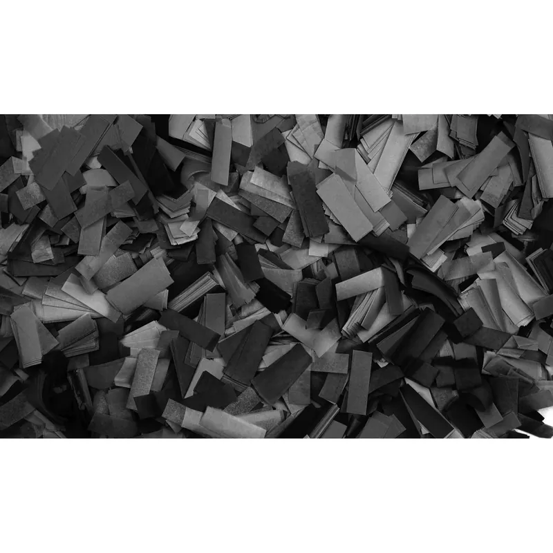 SHOWGEAR Konfetti - Rechteckig Schwarz, 55 x 17 mm, 1 kg, feuerhemmend und biologisch abbaubar Neu