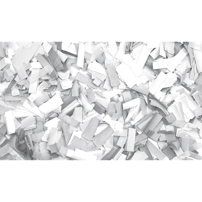 SHOWGEAR Konfetti - Rechteckig Weiß, 55 x 17 mm, 1 kg, feuerhemmend und biologisch abbaubar Sichere Zahlung