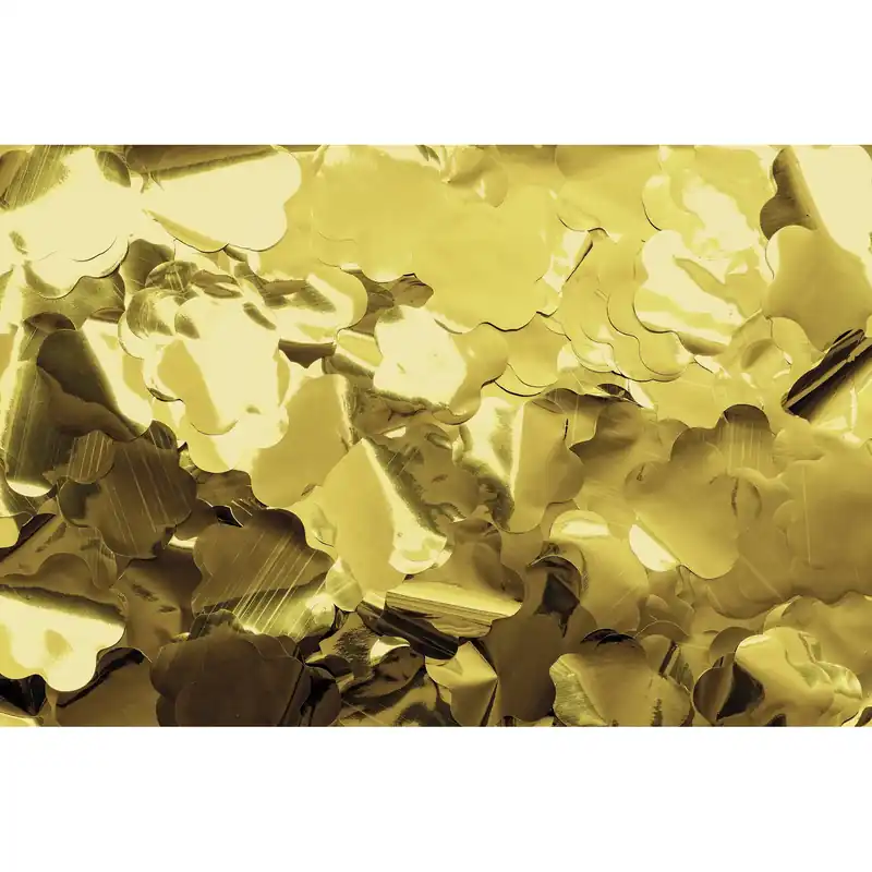 SHOWGEAR Metallisches Konfetti - Blumen Gold, Ø 55 mm, 1 kg, feuerhemmend Sichere Zahlung