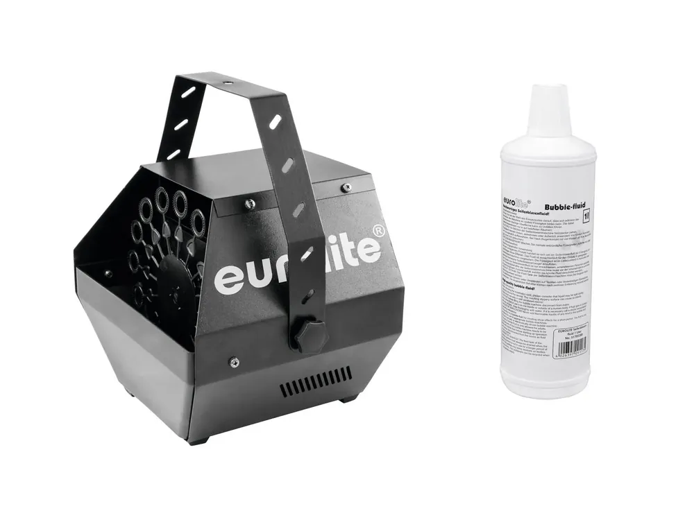 Beliebt EUROLITE Set B-100 Seifenblasenmaschine schwarz DMX + Seifenblasenfluid 1l