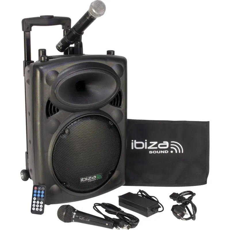 Ibiza PORT10VHF-BT mobiler Bluetooth Lautsprecher mit Akku 2 Mikrofonen 10 Zoll Saisonangebot