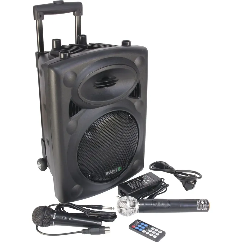 Ibiza PORT8VHF-BT mobiler Bluetooth Lautsprecher mit Akku 2 Mikrofonen 8 Zoll Begrenztes Angebot