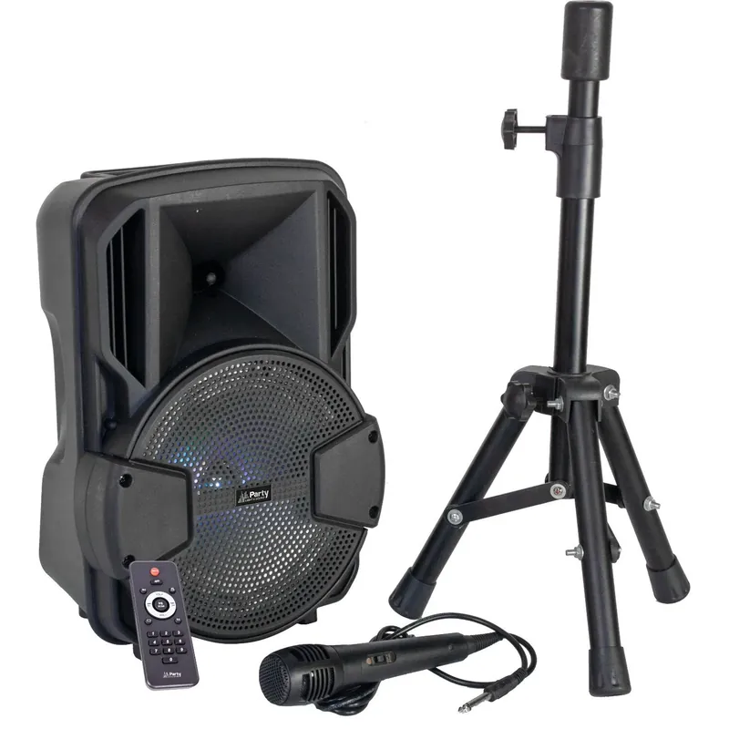 PARTY PARTY-MOBILE8-SET LED BELEUCHTETE 8" AKTIVBOX MIT STATIV & MIKROFON Highlight