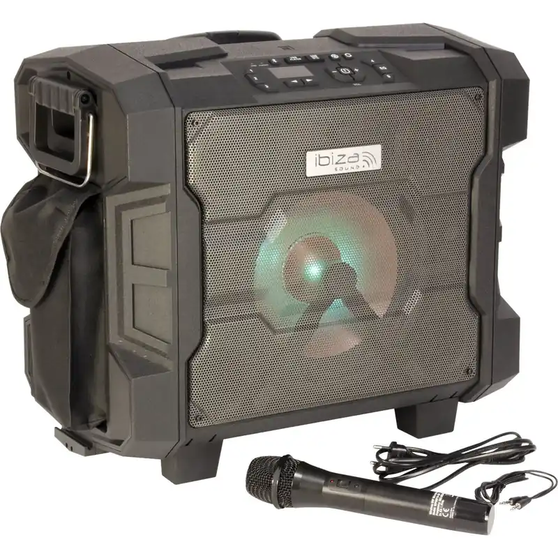 Ibiza WPORT10-300 mobiler Bluetooth Lautsprecher wasserdicht mit Akku Funkmikrofon Zertifiziert