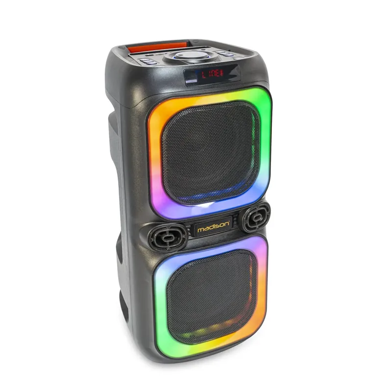 Letzte Chance MADISON MAD-NASH60 Akku aktiv Lautsprecher Box 600W LED bluetooth USB Micro-SD und Mikrofon