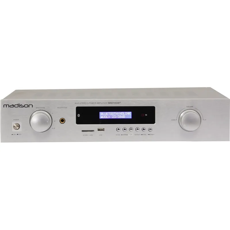 Aktuell MADISON MAD1400BT-SL STEREO HIFI VERSTÄRKER MIT MP3 PLAYER USB FM RADIO UND BLUETOOTH 2x100W