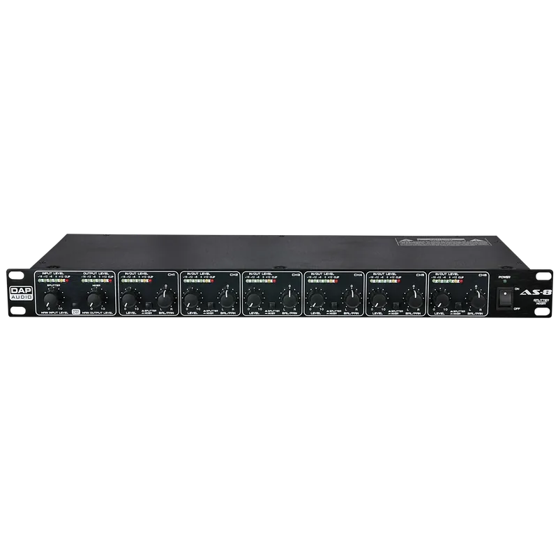 DAP AS-8 8-Kanal-XLR/Klinke-3-Pin-Audio-Splitter/Mixer Begrenztes Angebot